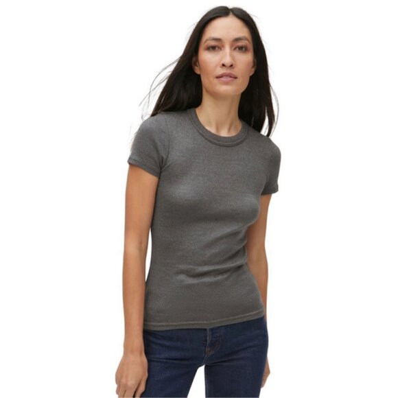 💕MICHAEL STARS💕 Fallon Shine Tee ~ Dark Gray Size NWOT - Picture 4 of 15